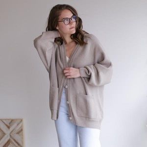 Kowtow Last Days Slouch Cardigan in Oatmeal